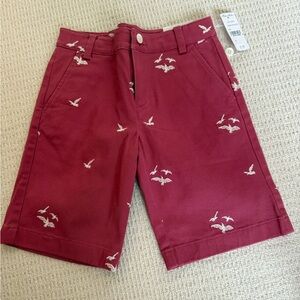 Brooks Brothers Kids Red Shorts with Bird Print